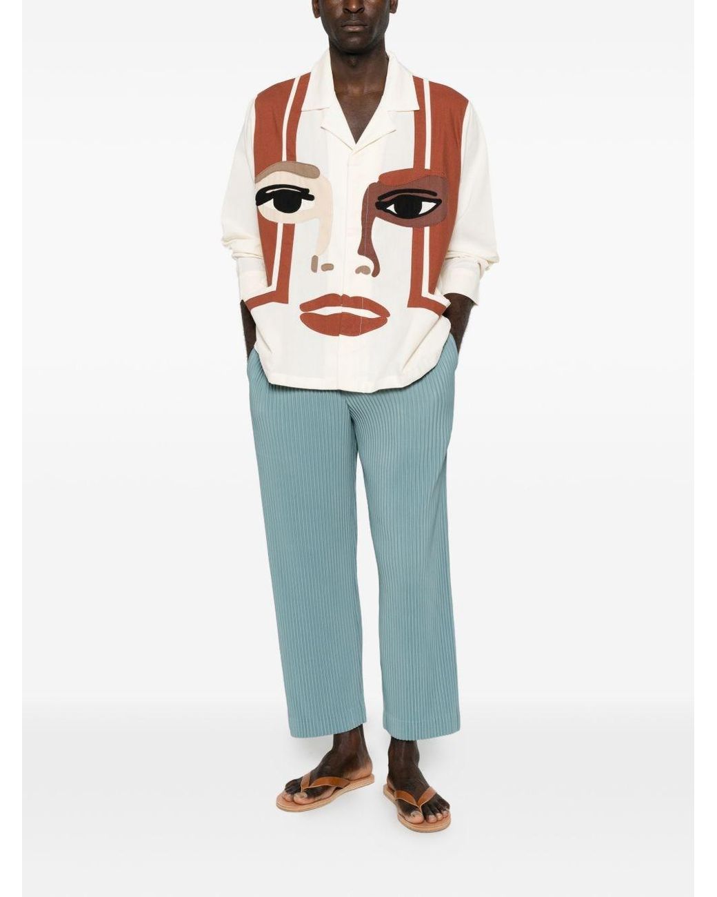 Homme Plissé Issey Miyake Blue Pleated Trousers for men