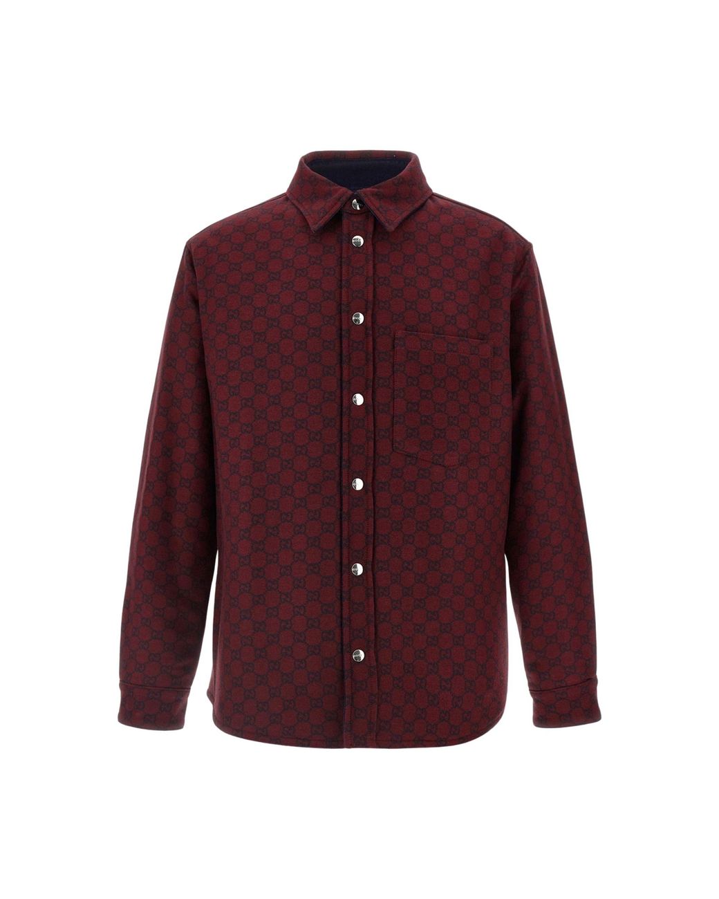 Gucci Blue Reversible Cotton Shirt for men