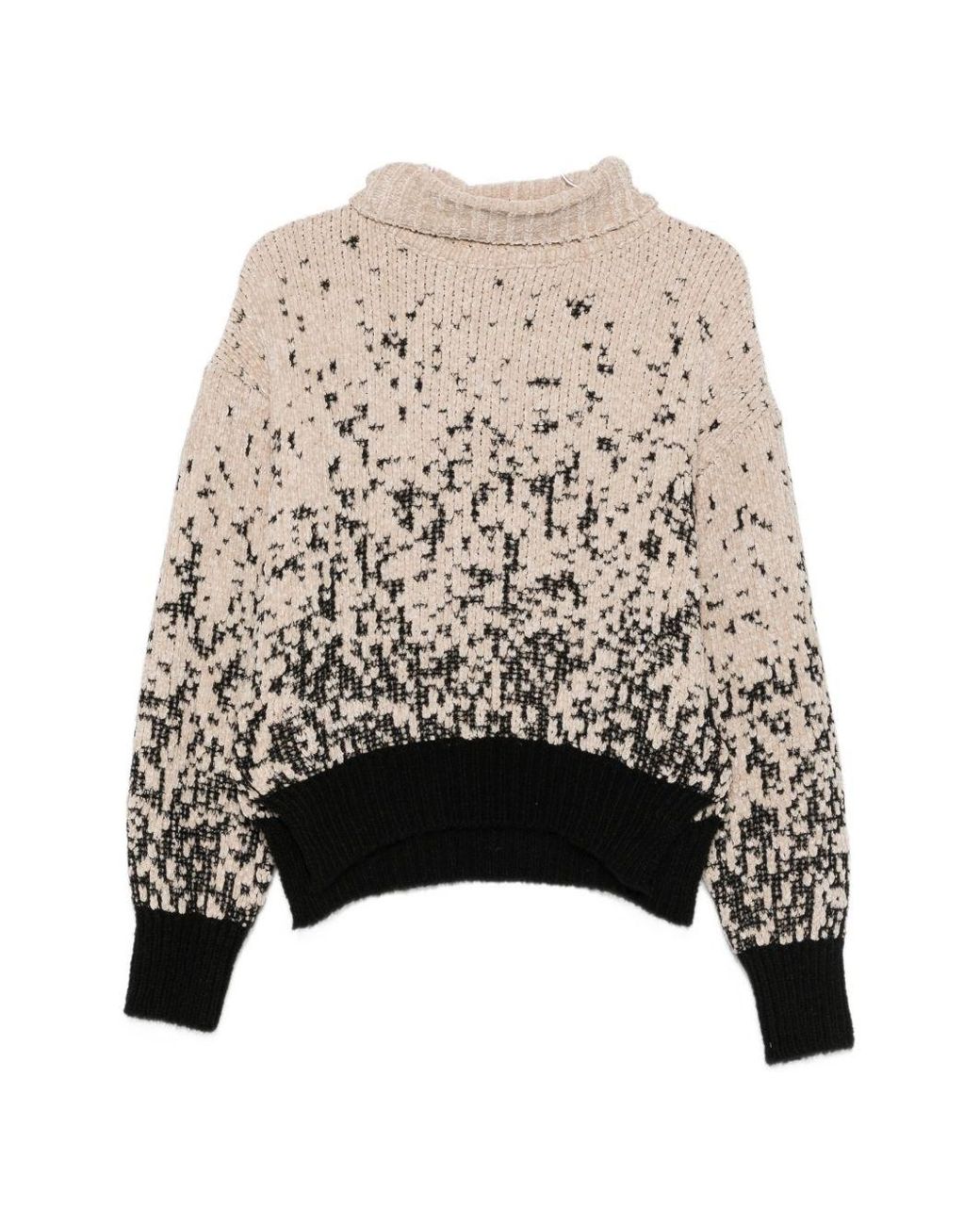 Alysi White Chenille Turtle-Neck Sweater