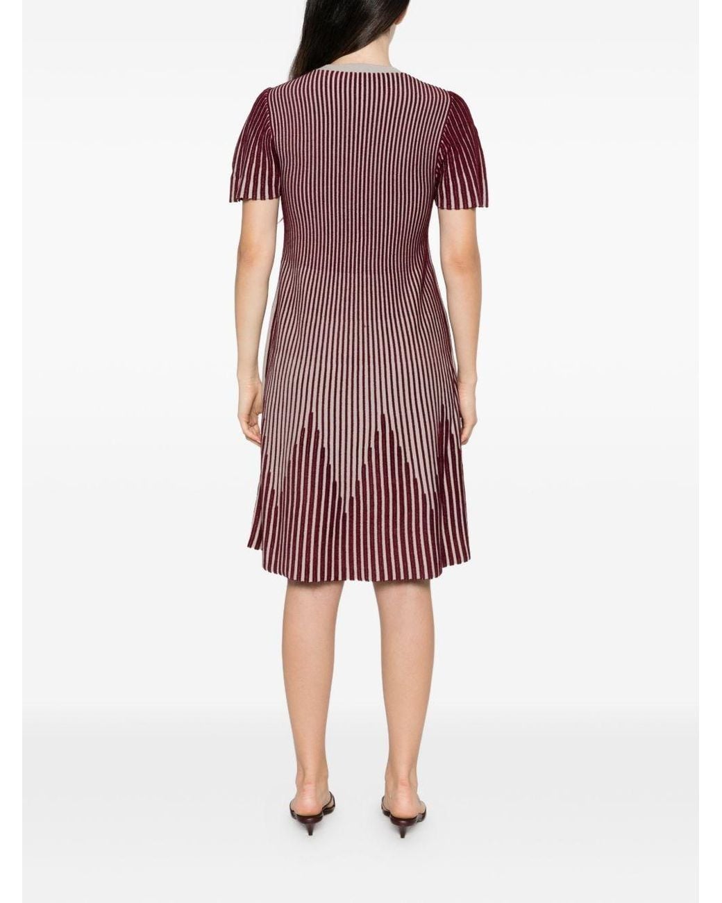 Emporio Armani Purple Striped Midi Dress