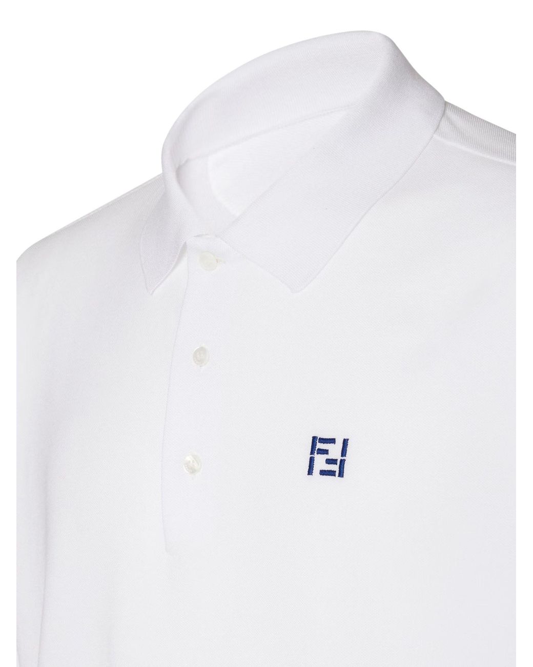 Fendi White Polo With Logo for men