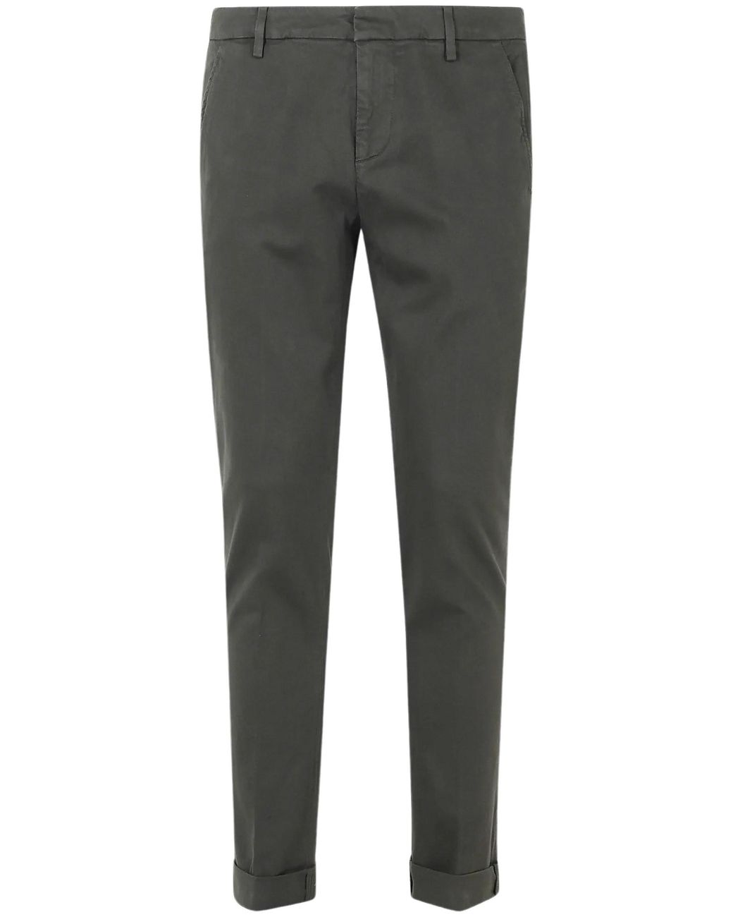 Dondup Gray Gaubert Slim Chino Pants for men