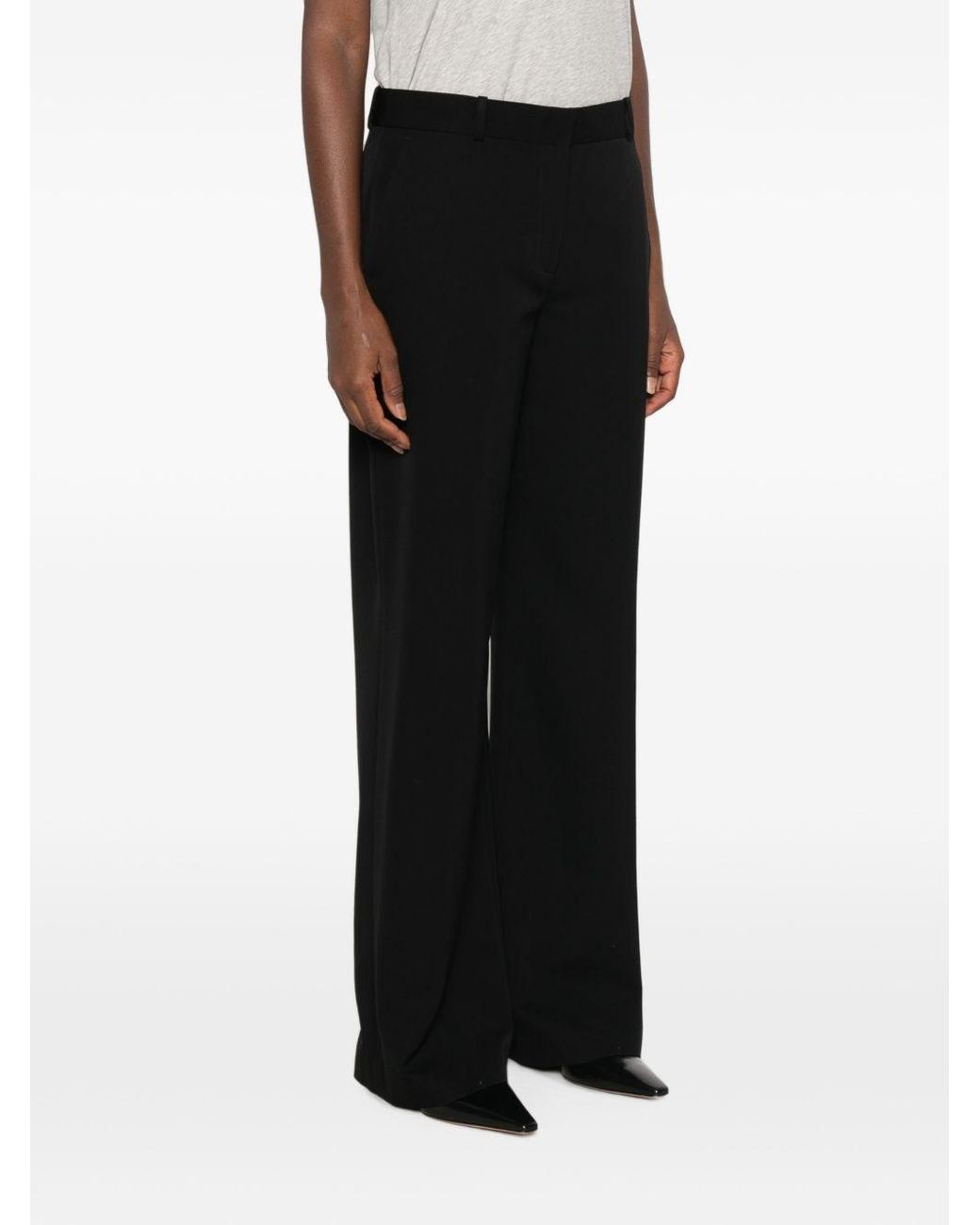 The Row Black Coleman Wool Trousers