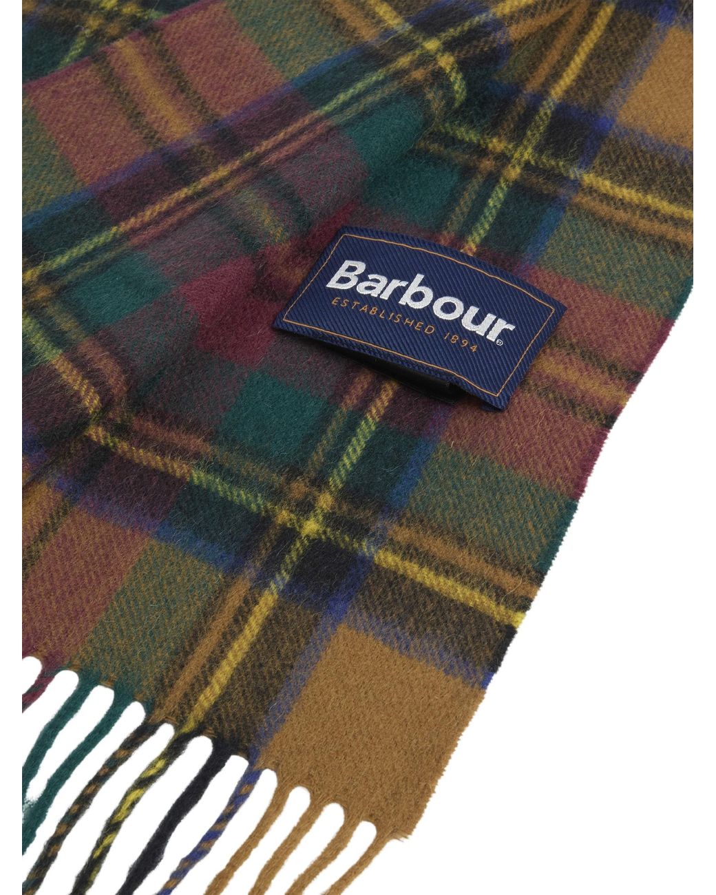 Barbour Black New Check Tartan Scarf for men