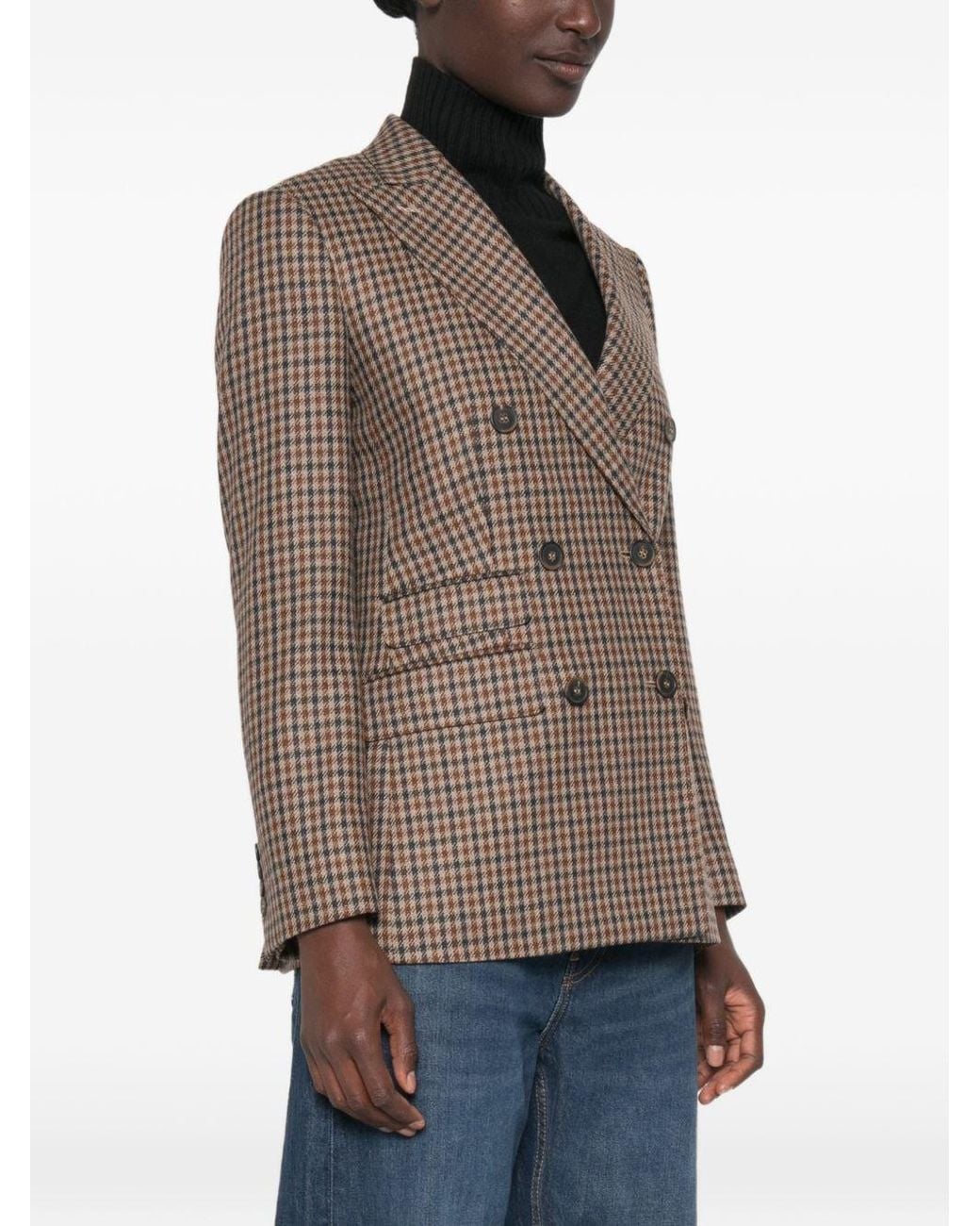 Max Mara Brown Double-Breasted Wool Jacket