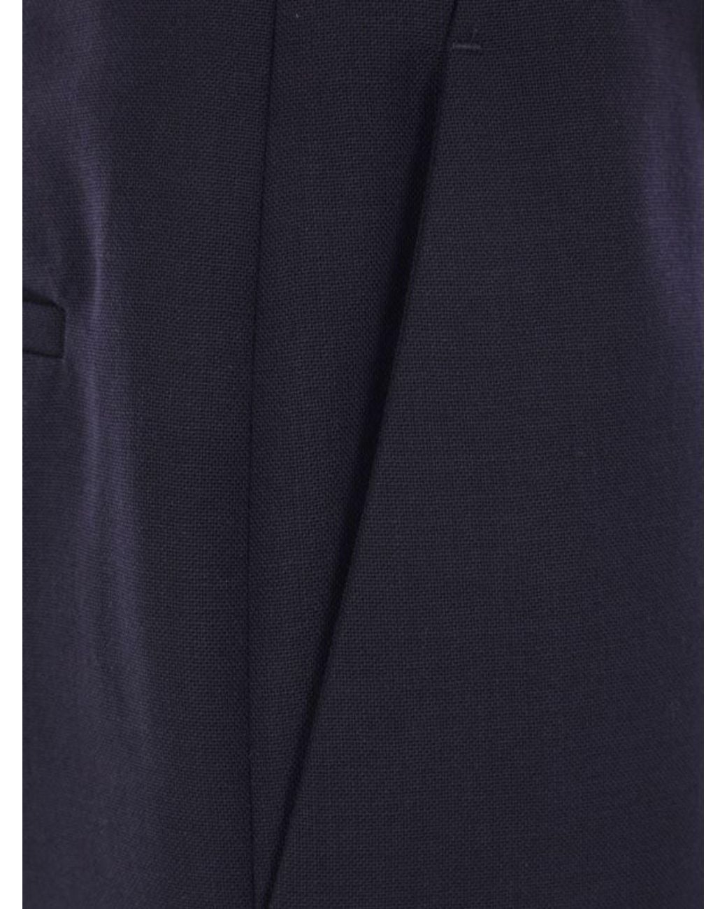 Saint Laurent Blue High-Waisted Wool Trousers for men
