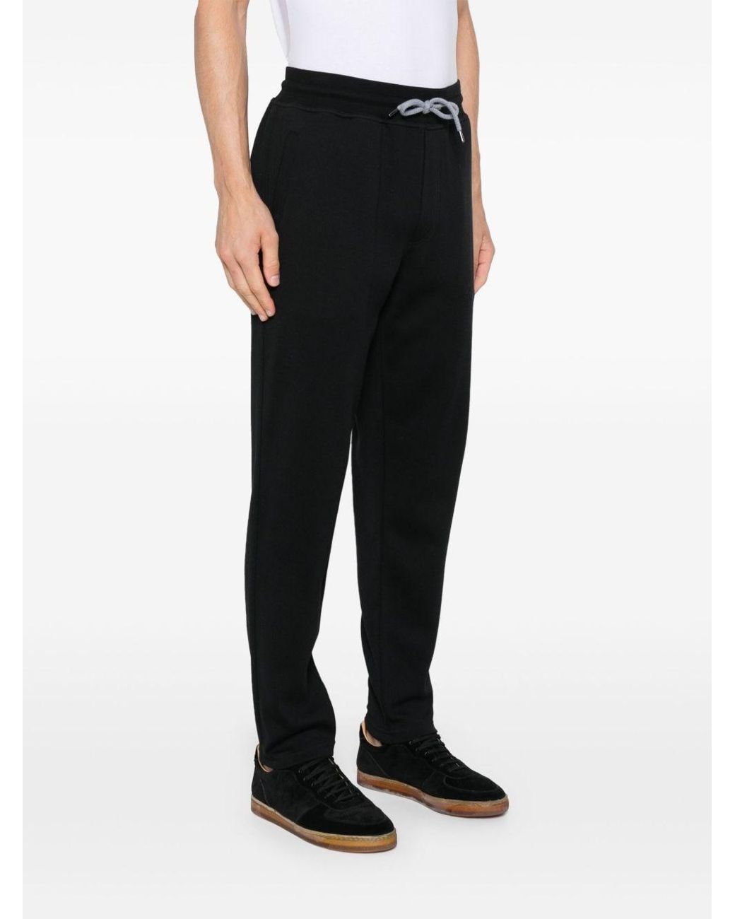Brunello Cucinelli Black Cotton Trousers for men