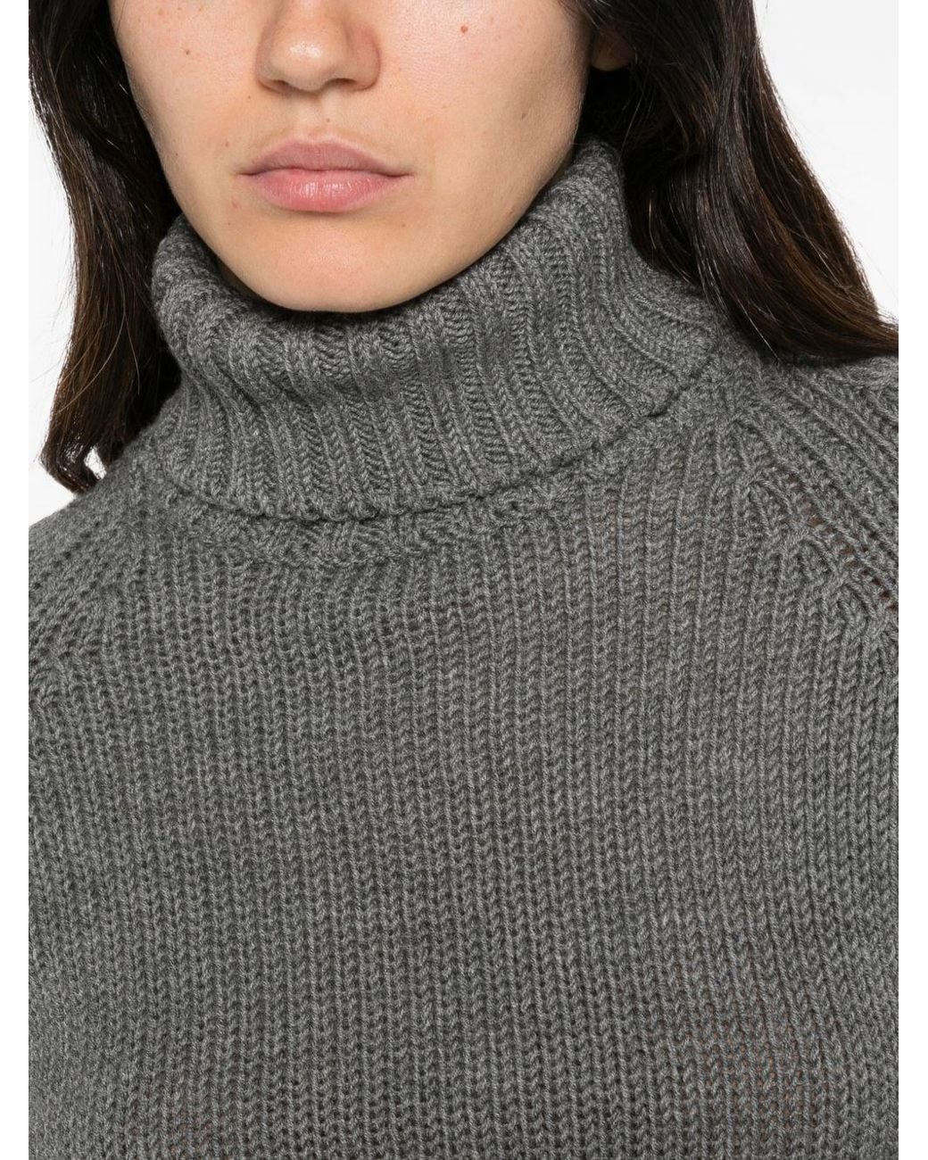 Base London Gray Wool Turtle-Neck Sweater