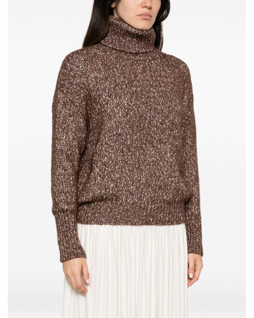 Base London Brown Cotton And Wool Turtle-Neck Sweater