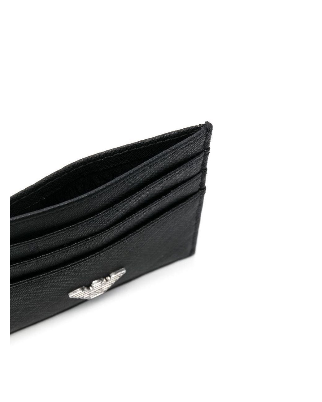 Emporio Armani Black Leather Card Case for men