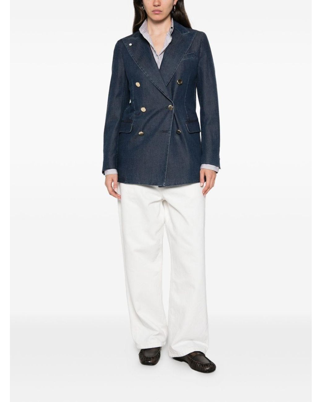 L.b.m. 1911 Blue Denim Double-Breasted Jacket