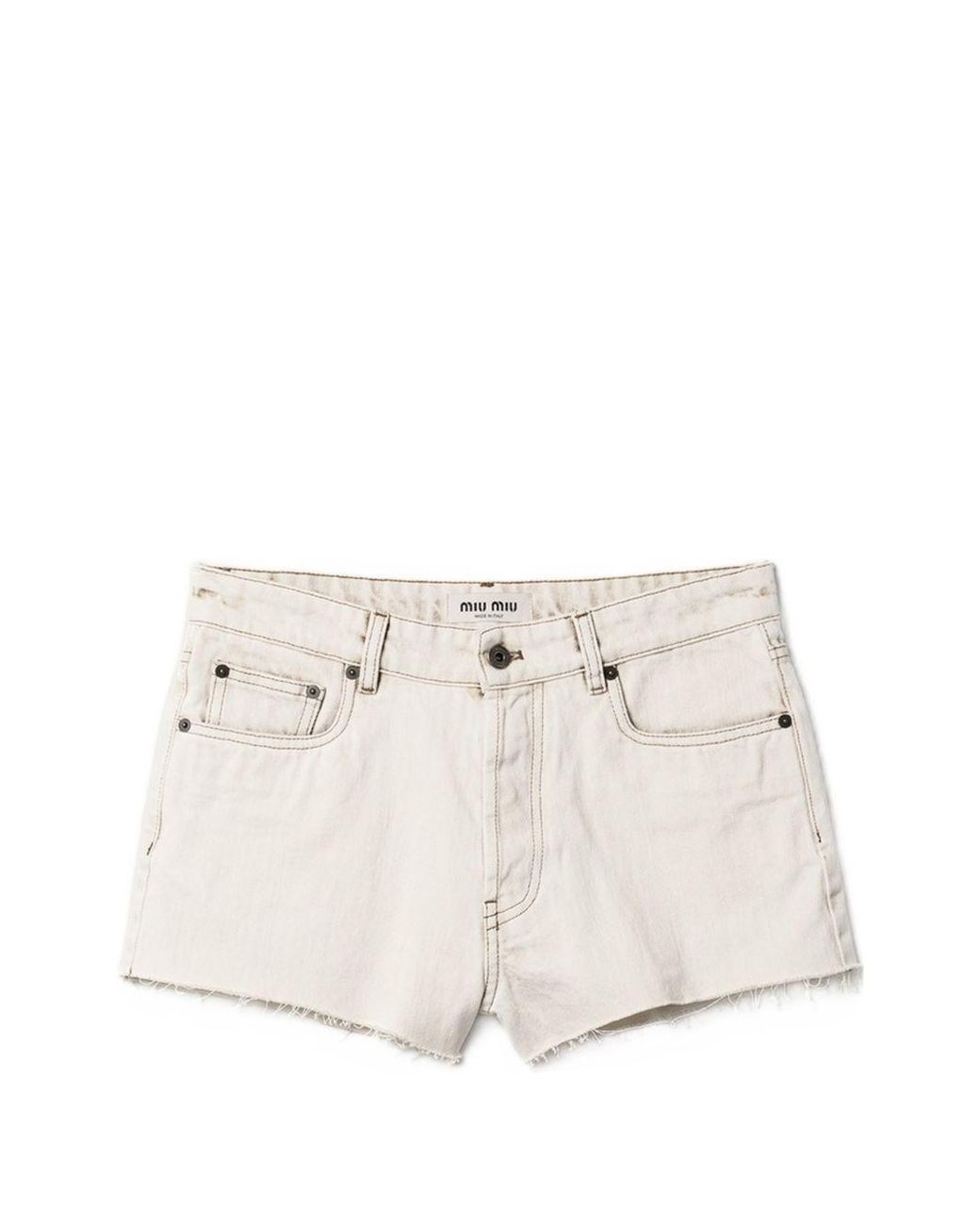 Miu Miu Natural Denim Cotton Shorts