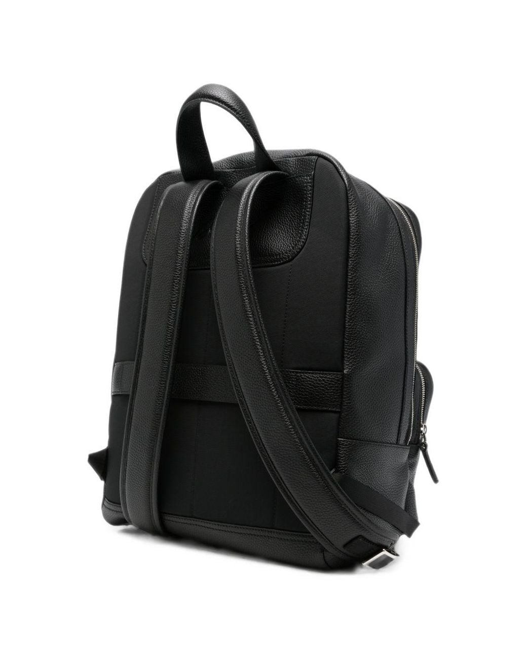 Brioni Black Leather Backpack for men
