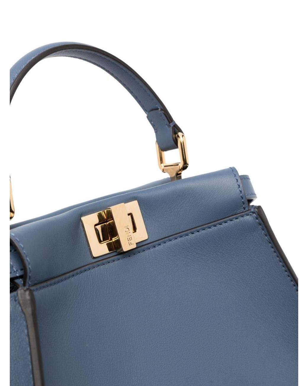 Fendi Peekaboo Mini Leather Handbag in Blue Lyst Canada