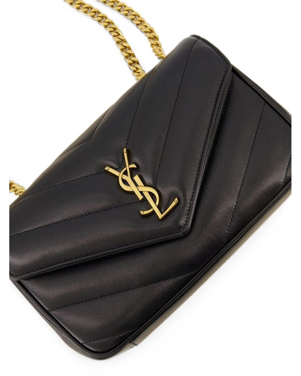 Saint Laurent White Loulou Small Suede Leather Shoulder Bag