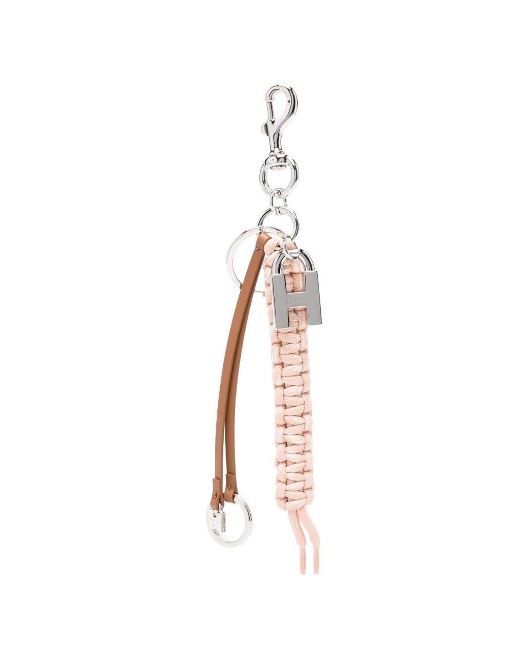 Hogan White Leather Keyring