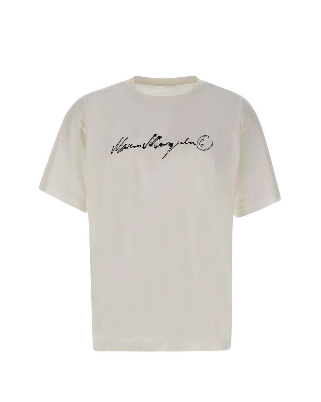 MM6 by Maison Margiela Gray Logo Cotton T-Shirt for men