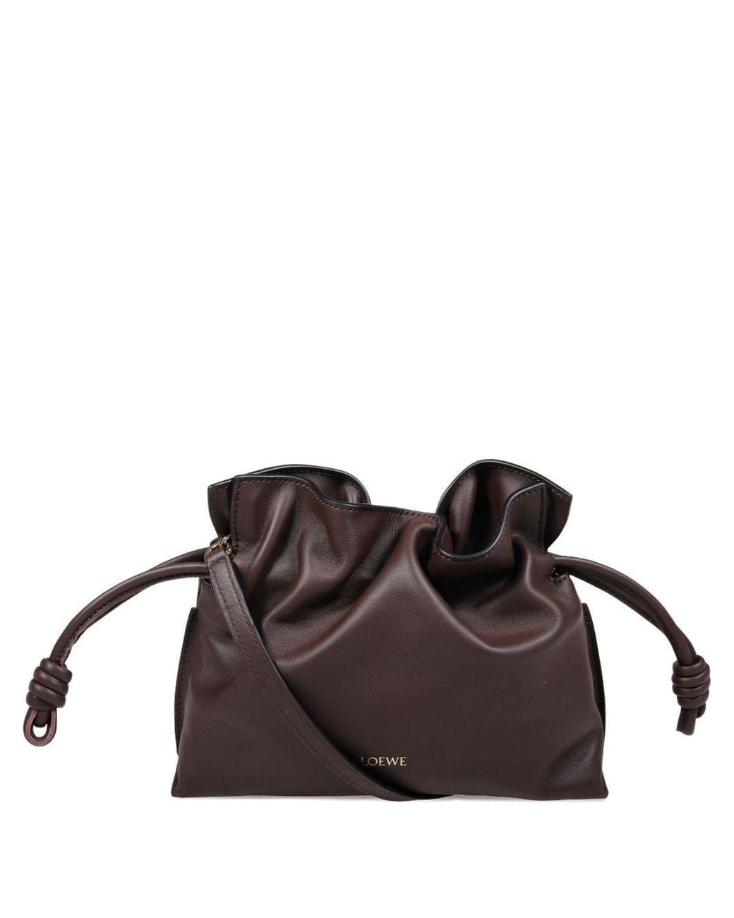 Loewe Brown Flamenco Mini Leather Clutch