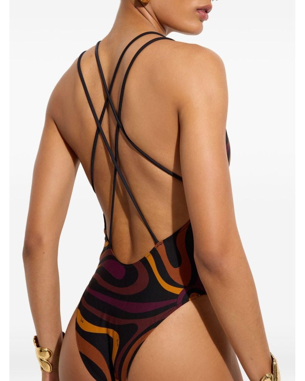 Emilio Pucci Brown One-Piece Swimsuit
