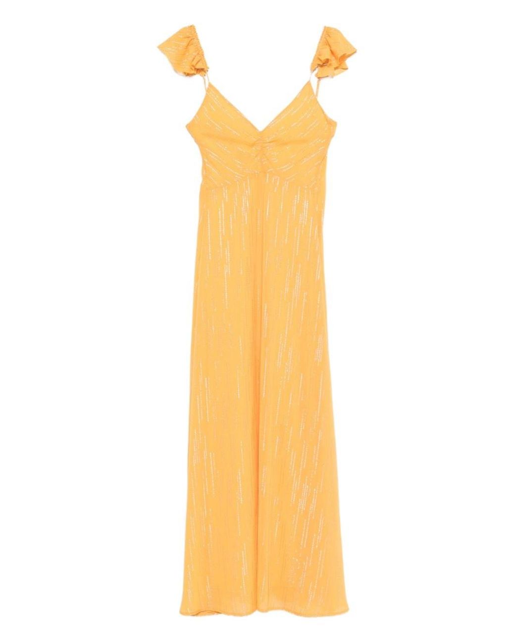 Forte_forte Metallic V-Necked Long Dress