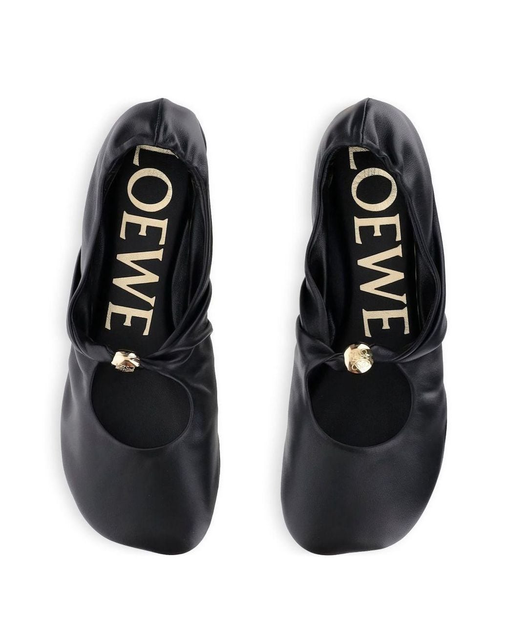 Loewe Black Pebble Leather Ballets