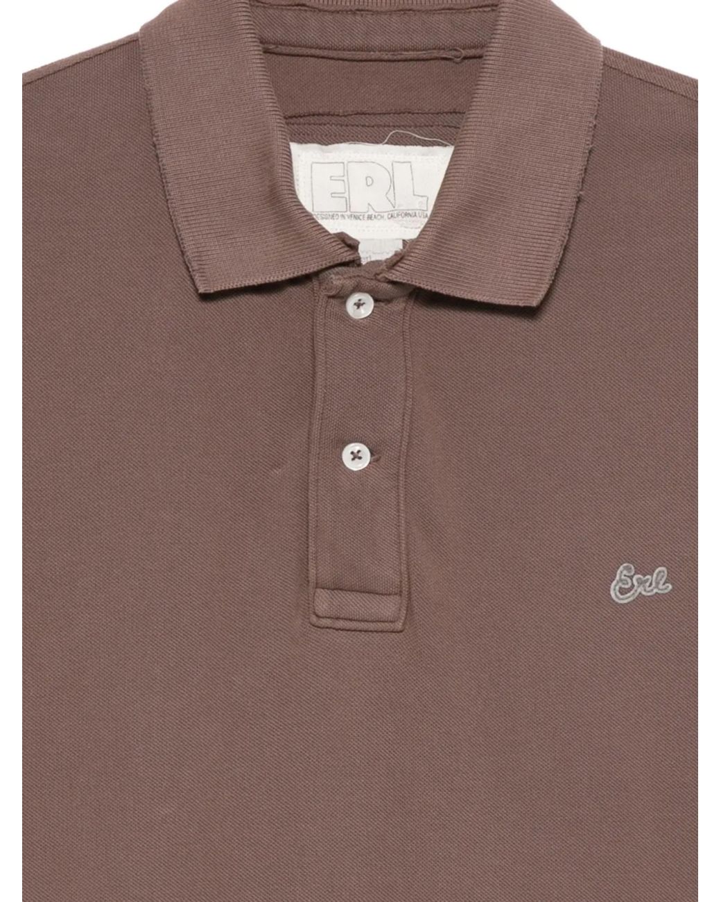 ERL Brown Logo Polo Shirt for men