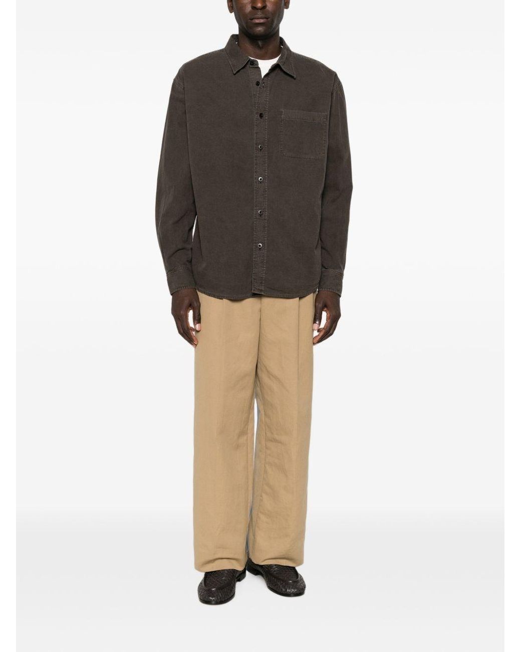 The Row Gray Sadel Cotton Shirt for men