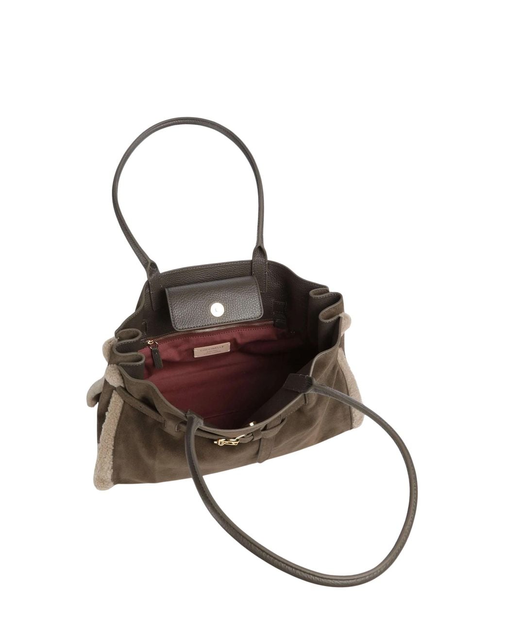 Coccinelle Brown Sabine Soft Suede Tote Bag