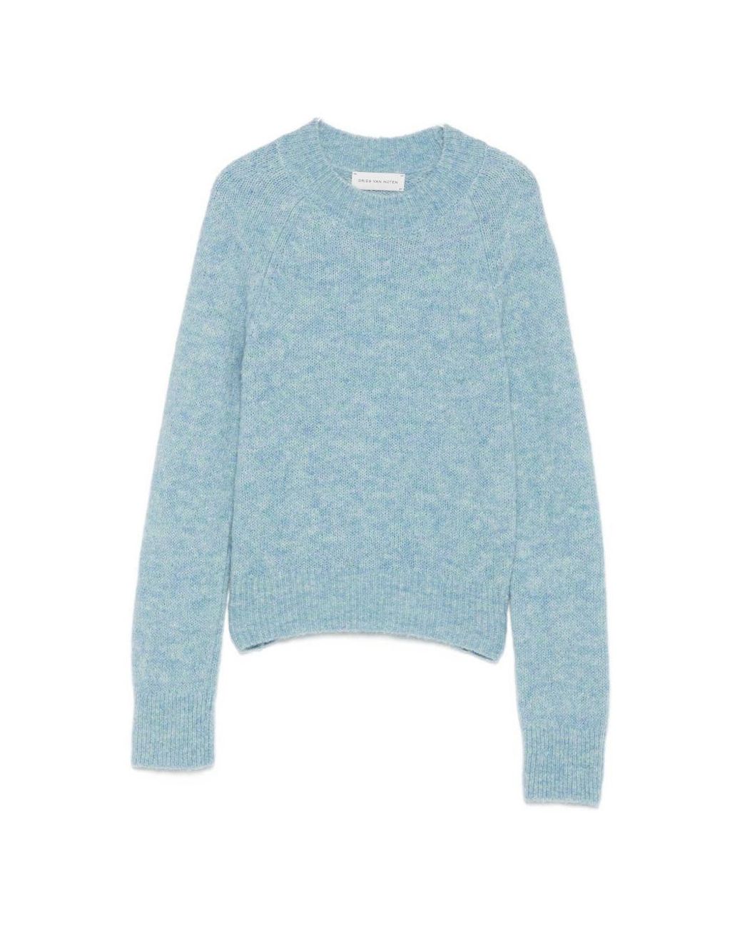 Dries Van Noten Blue Texas Wool Crewneck Sweater