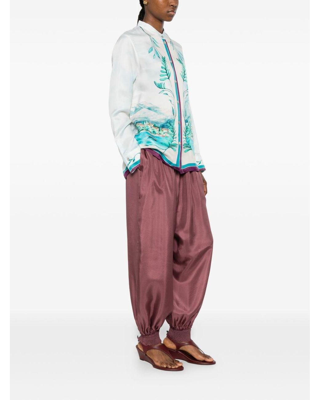 Forte_forte Blue Lake Como Print Shirt