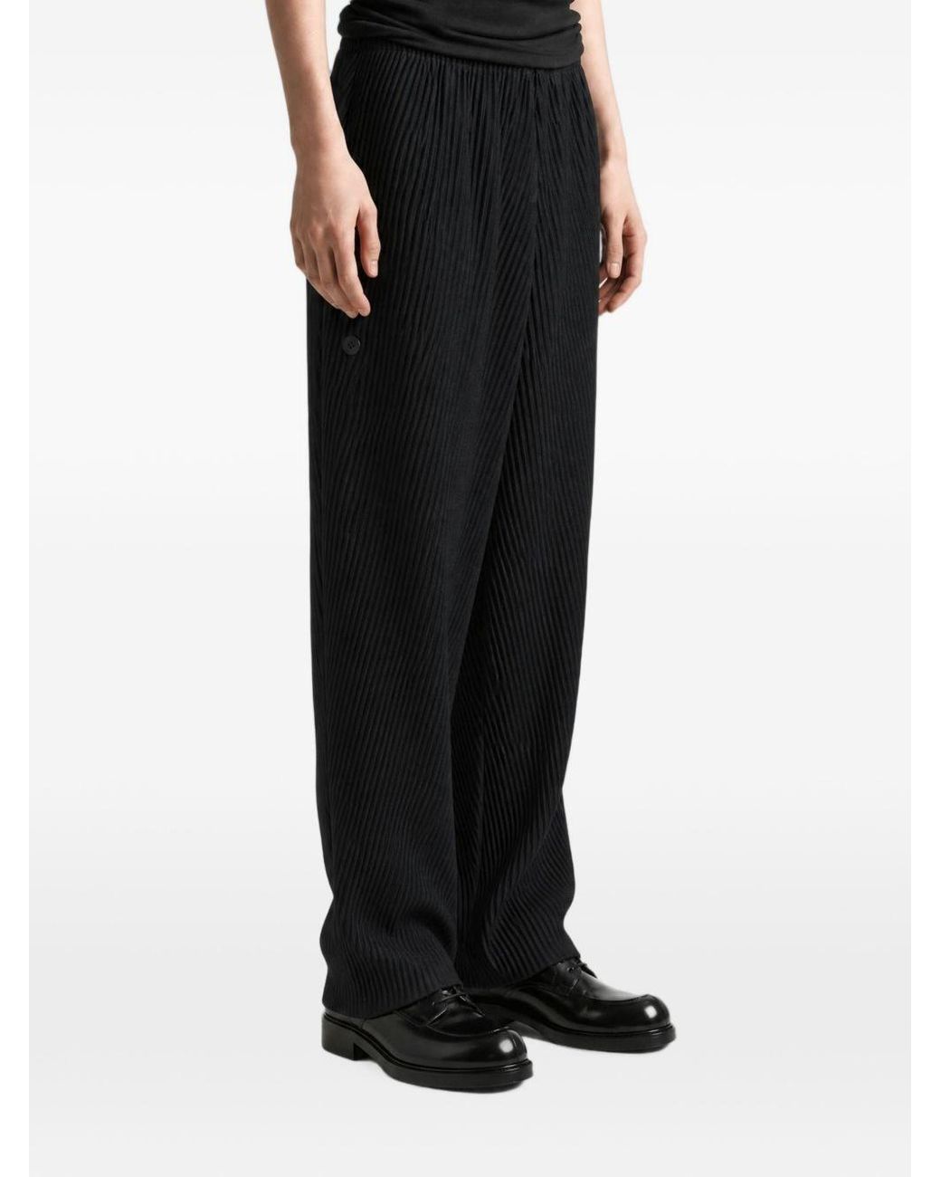 Homme Plissé Issey Miyake Black Pleated Trousers for men