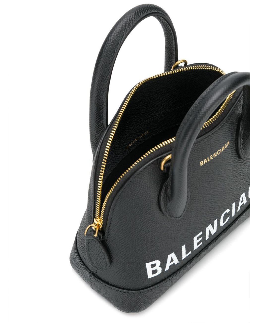 Balenciaga Ville Xxs Leather Top Handle Bag in Black | Lyst UK