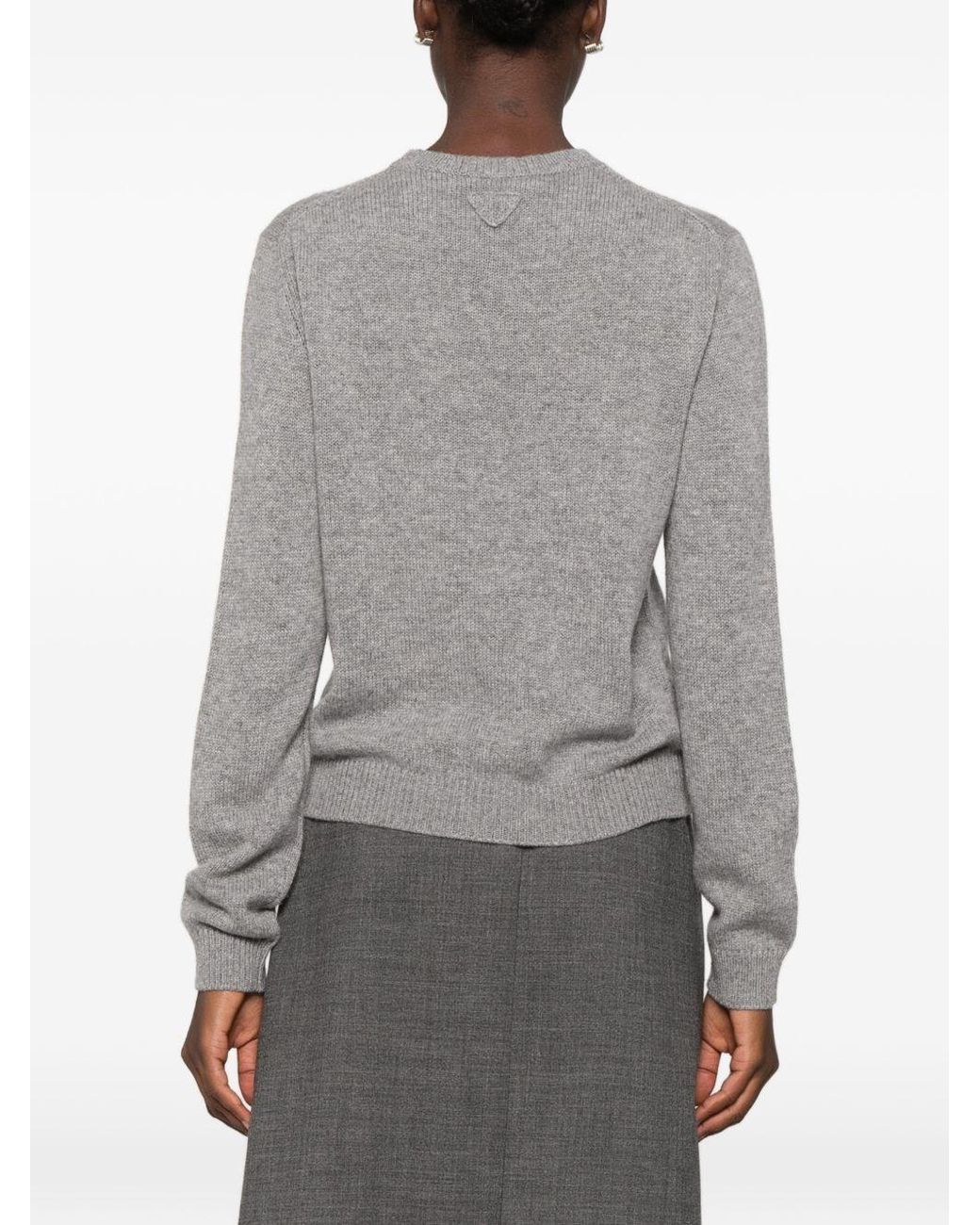 Prada Gray Cashmere Crewneck Sweater