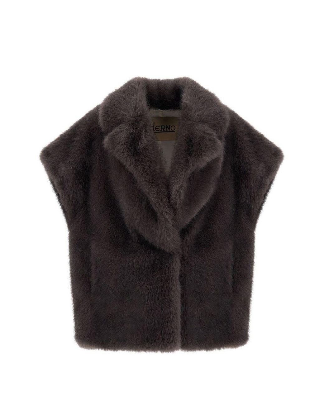 Herno Black Faux-Fur Vest, Gilets