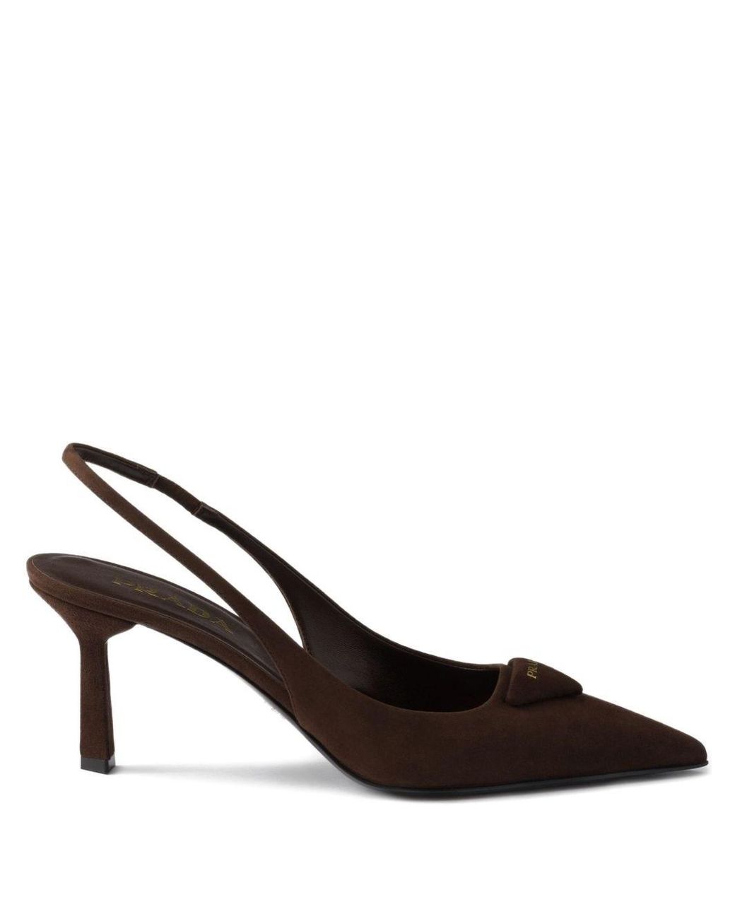 Prada Brown Leather Slingback Pumps
