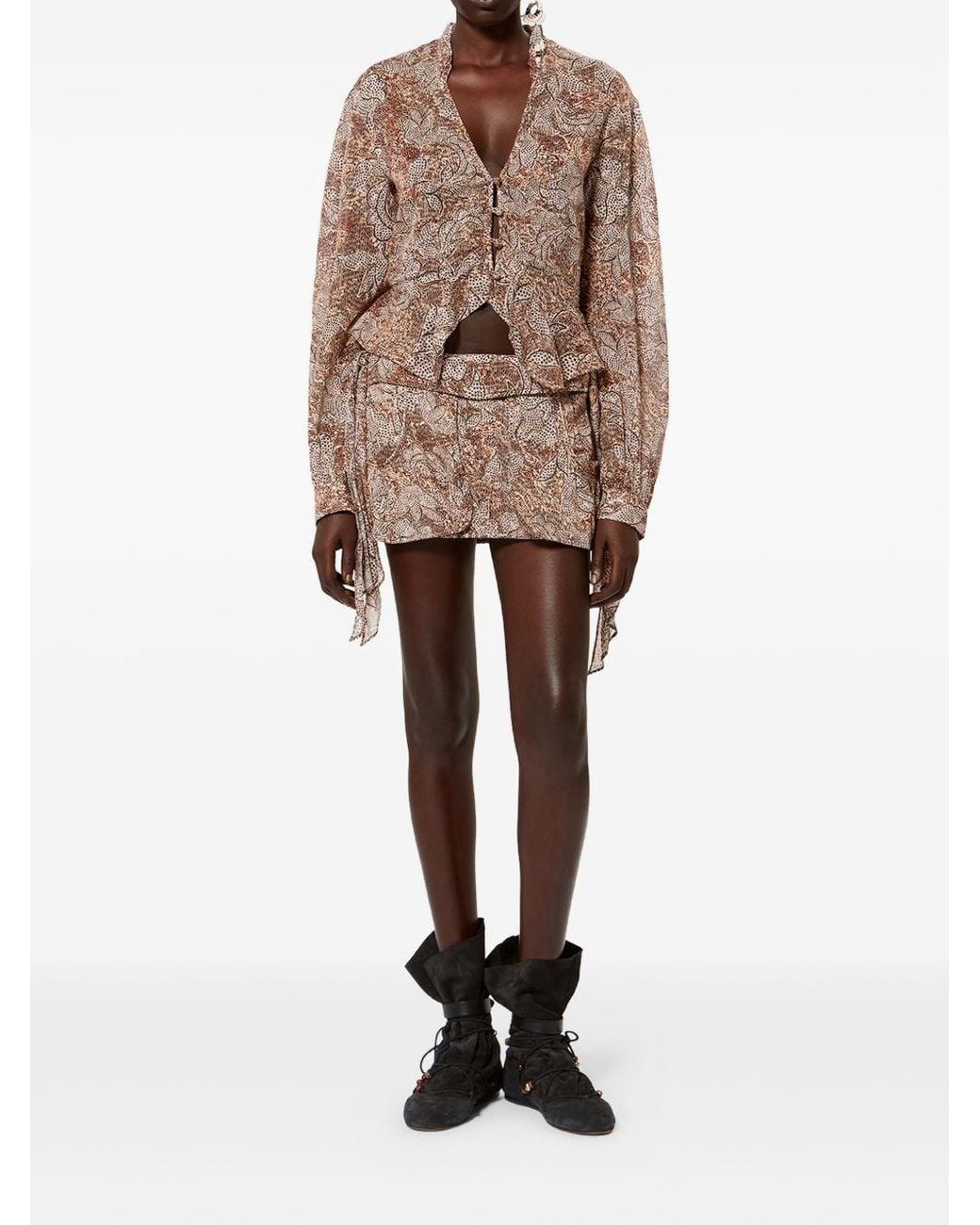 Isabel Marant Yellow Celeny Printed Blouse