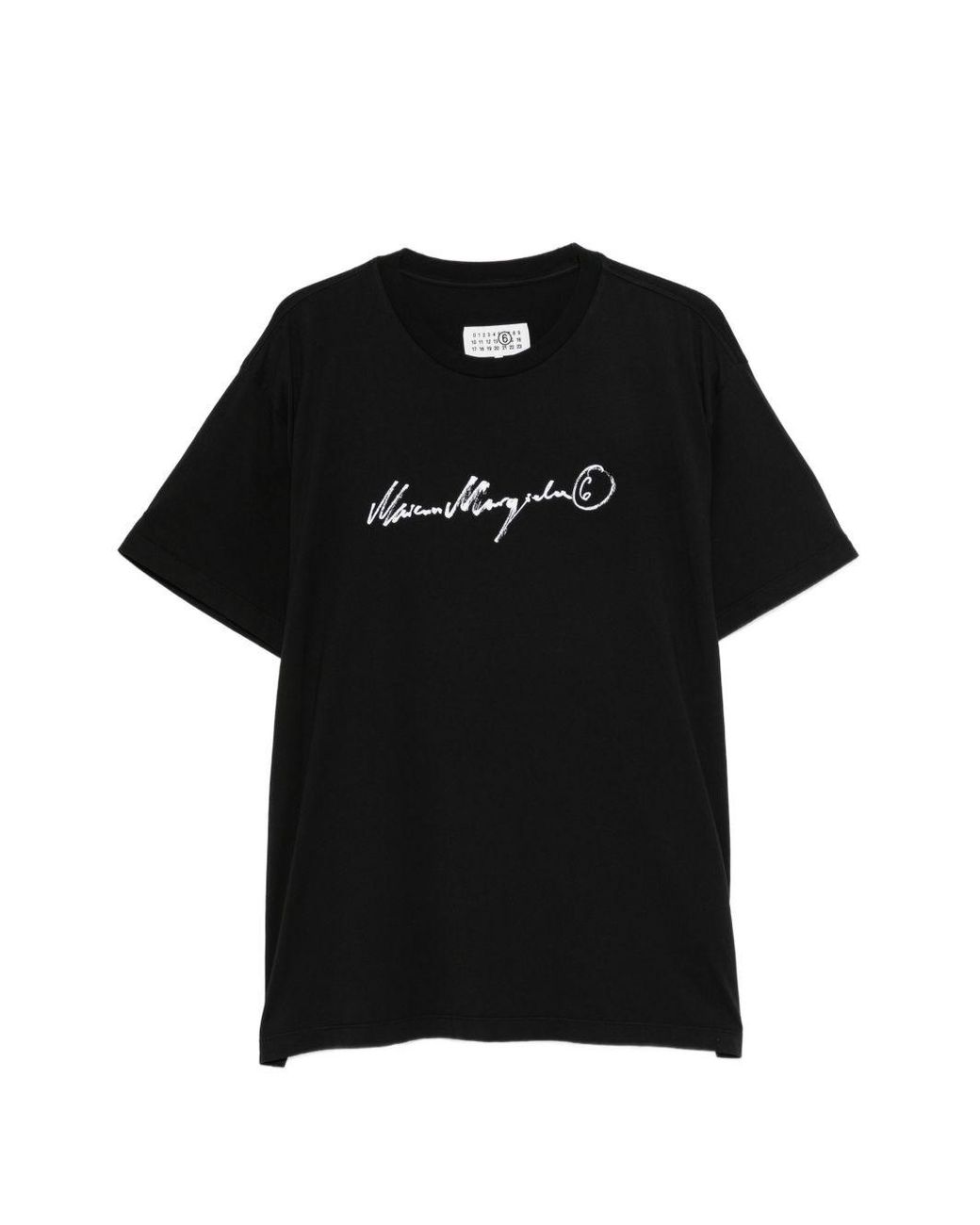 MM6 by Maison Margiela Black Logo Cotton T-Shirt for men