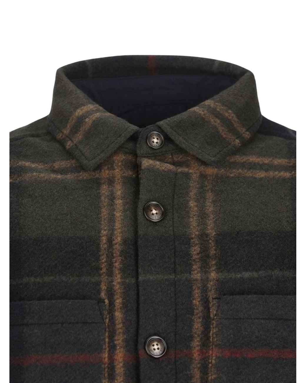Barbour Black Woodlane Brushed-Finish Shirt By for men
