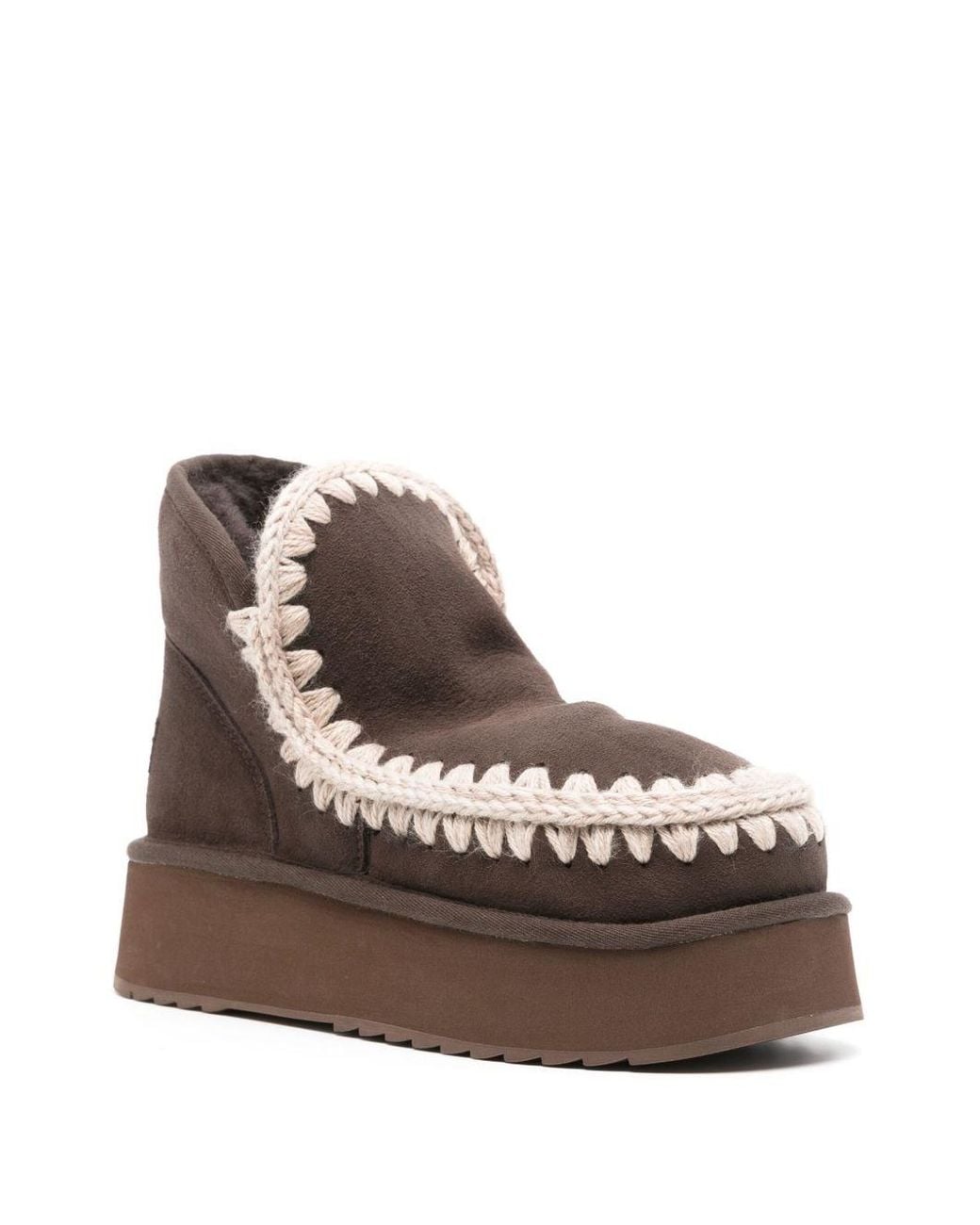 Mou Brown Mini Eskimo Platform Boots