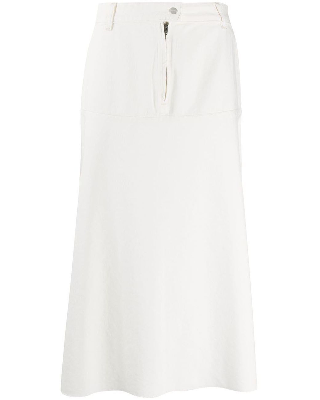 Closed Cotton Agnes Midi Skirt in White | Lyst
