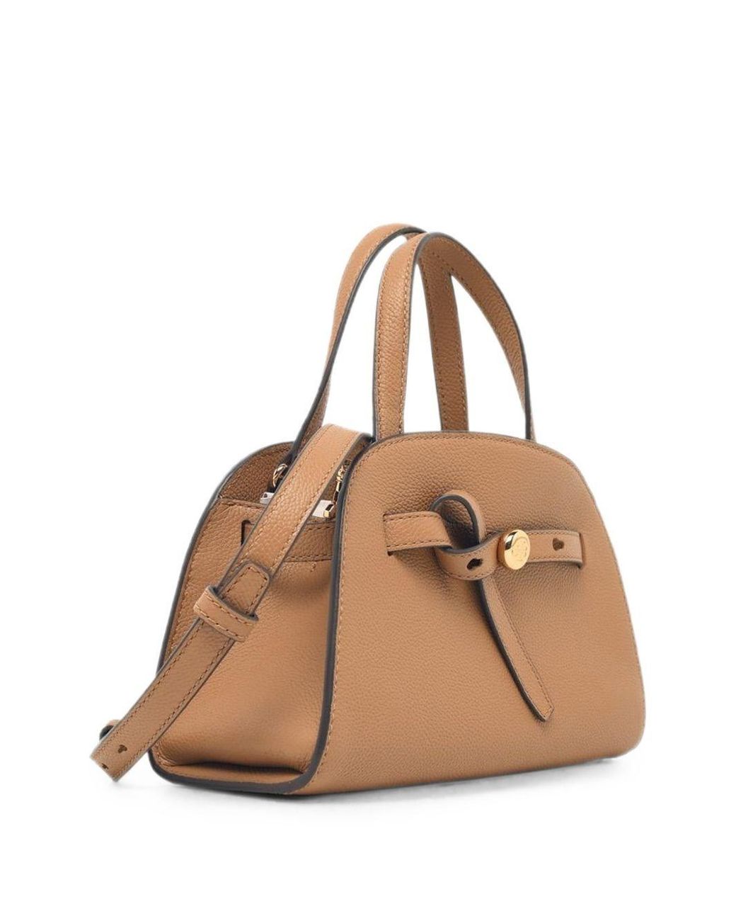 Tory Burch Natural Romy Small Leather Boston Bag