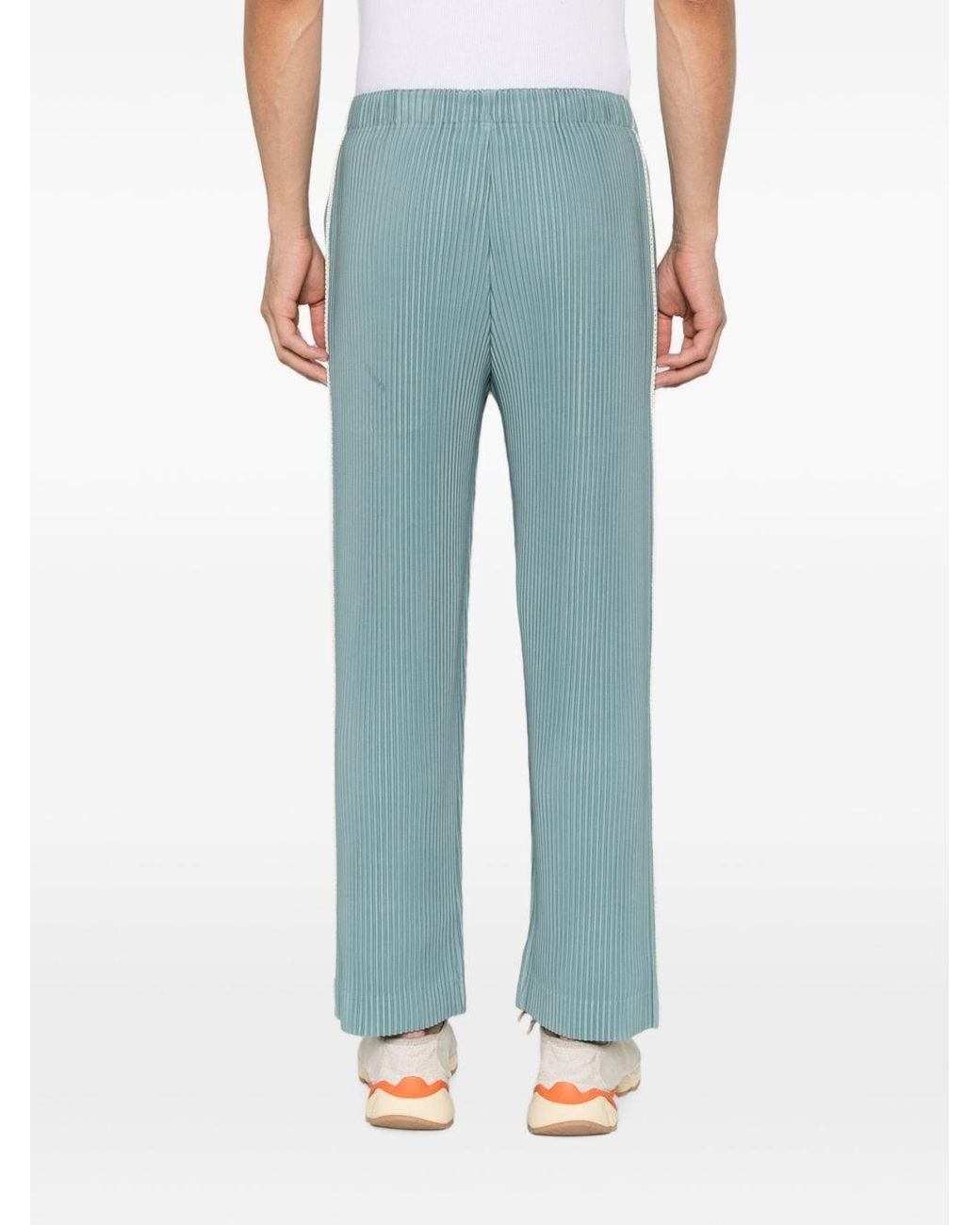 Homme Plissé Issey Miyake Blue Pleated Trousers By Homme Plisse' Issey Miy for men