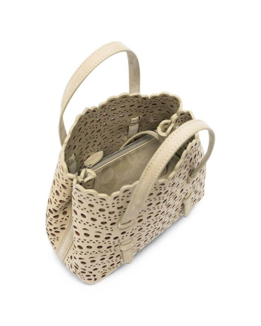 Alaïa Natural Mina 20 Leahter Handbag