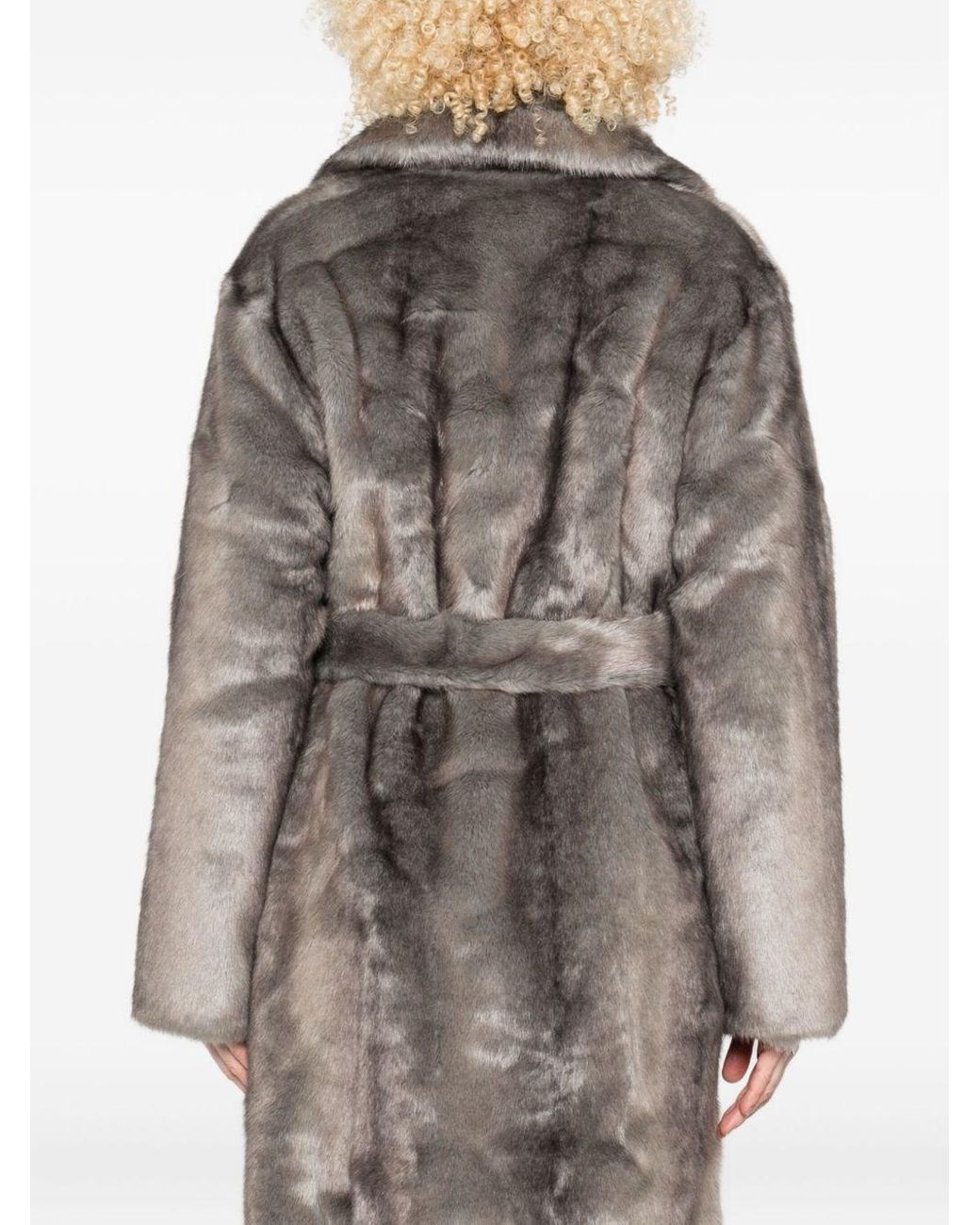 Thelaurent Gray Faux Fur Coat
