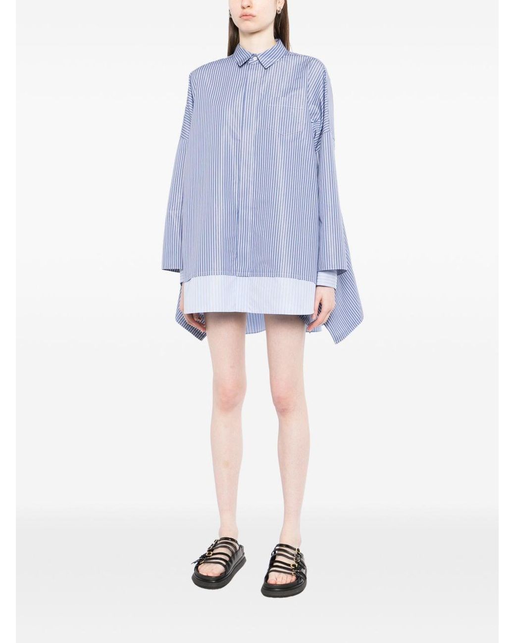 Sacai Blue Striped Cotton Shirt