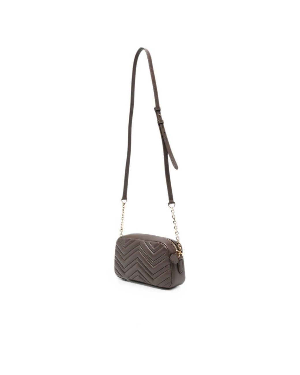 Gucci White Gg Marmont Small Leather Camera Bag