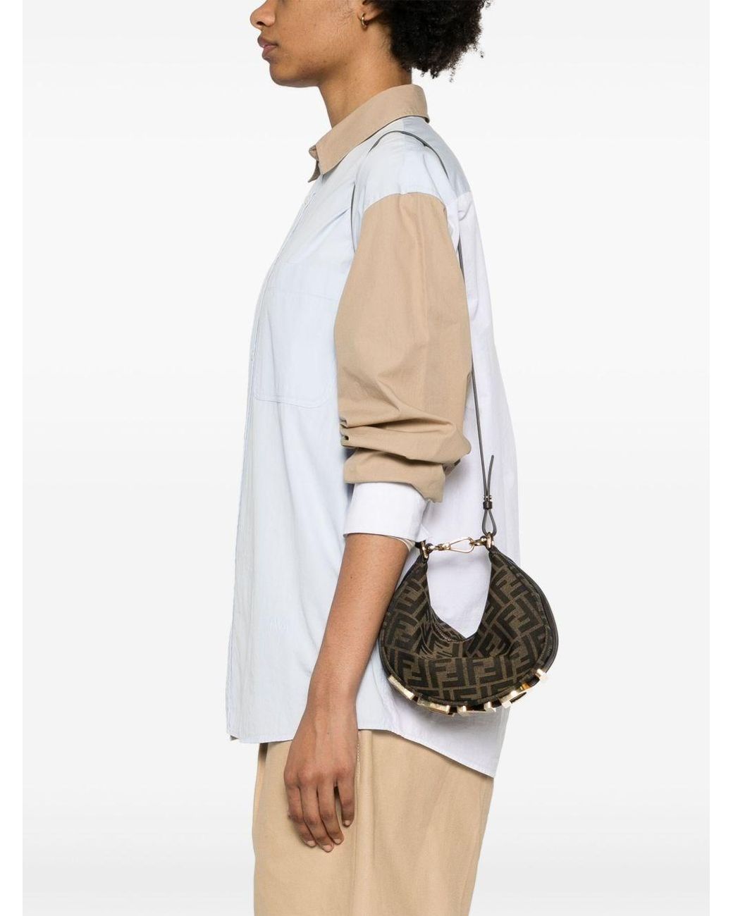 Borsa Hobo Graphy Ff di Fendi in Black