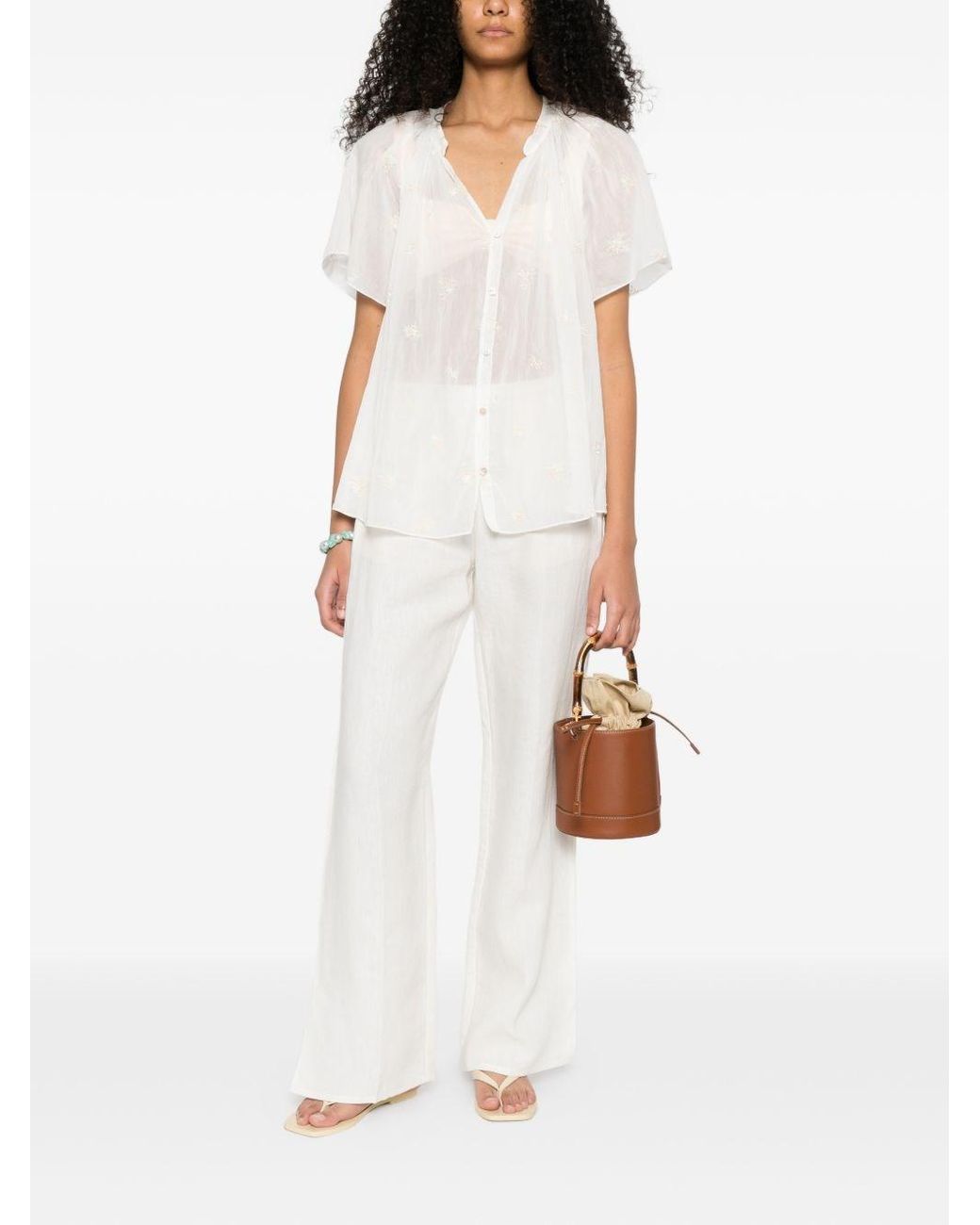 Forte_forte White Embroidered Cotton Shirt