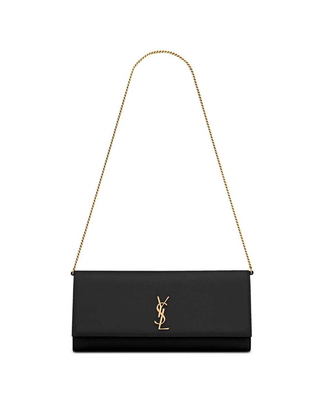 Saint Laurent White Kate Leather Clutch