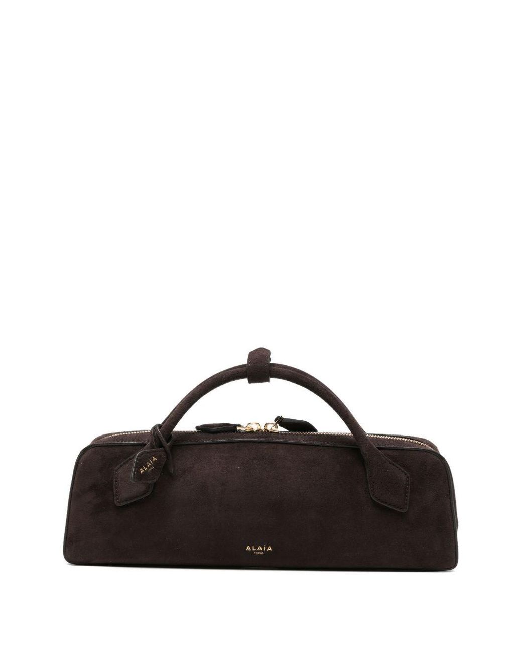 Alaïa Brown Le Teckel Suede Leather Clutch